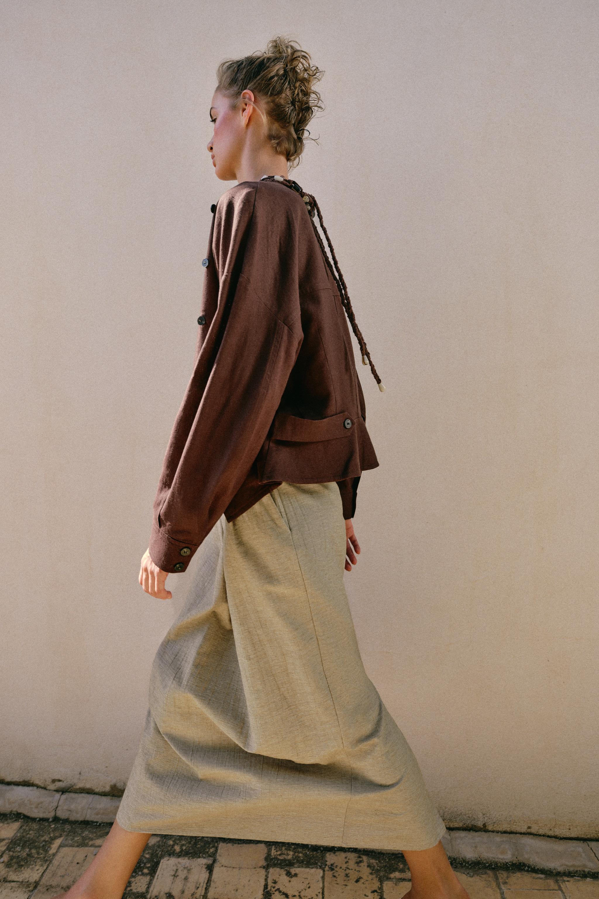 BELTED MIDI SKIRT